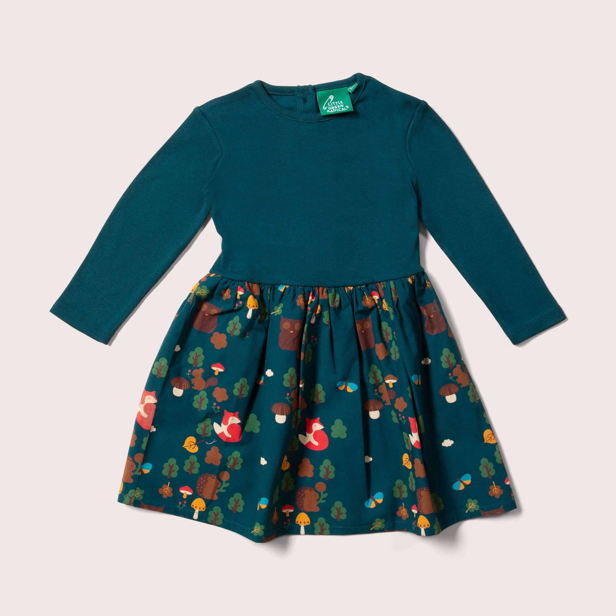 Enchanted Forest Organic Long Sleeve Twirler Dress