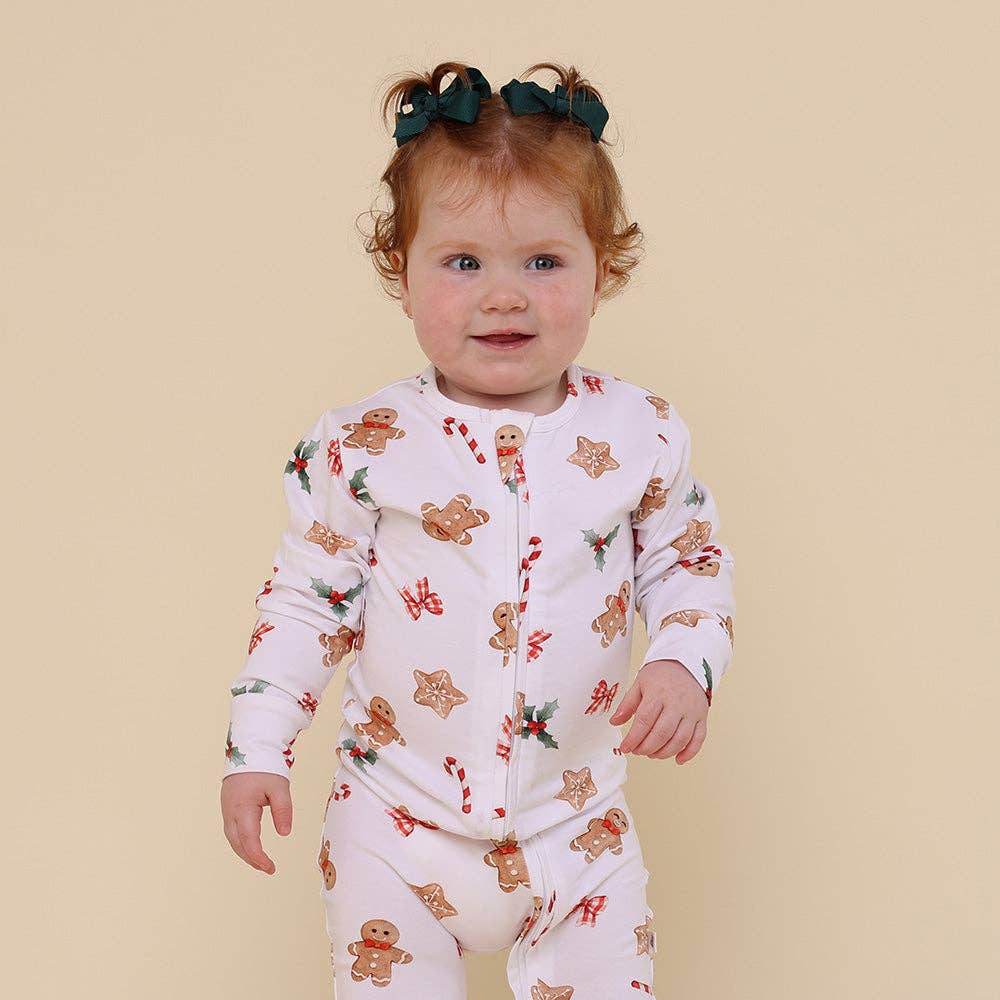 Gingerbread Organic Snuggle Sleepsuit Zip Footie
