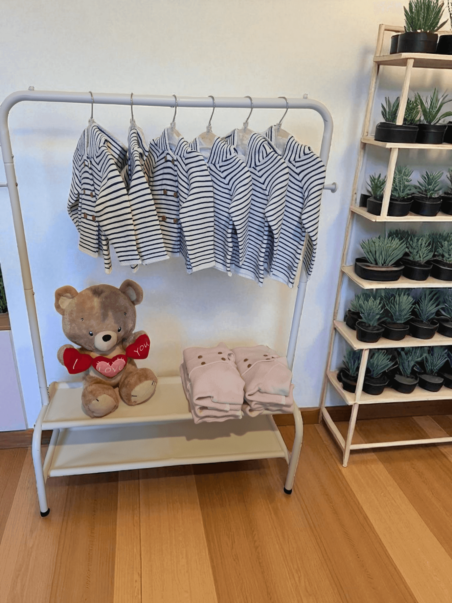 Baby Navy Pinstripe Buttoned Cardigan with Hood - 100% Cotton Knit (0-12 Months)