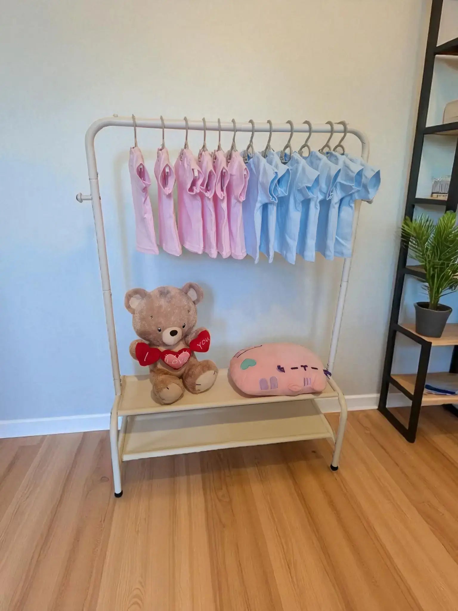 Baby Blue/ Pink Soft Touch Cotton T-Shirt - 100% Cotton Short Sleeve Tee