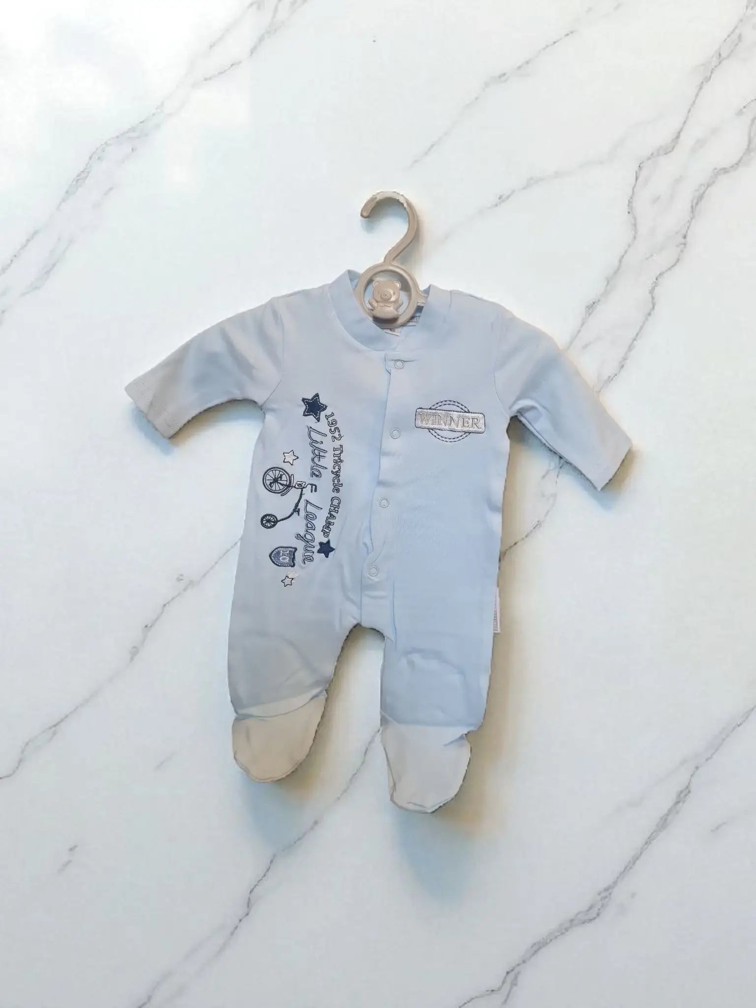 Nursery Time Baby Sky Blue Cotton All-in-One (Newborn to 6 Months)