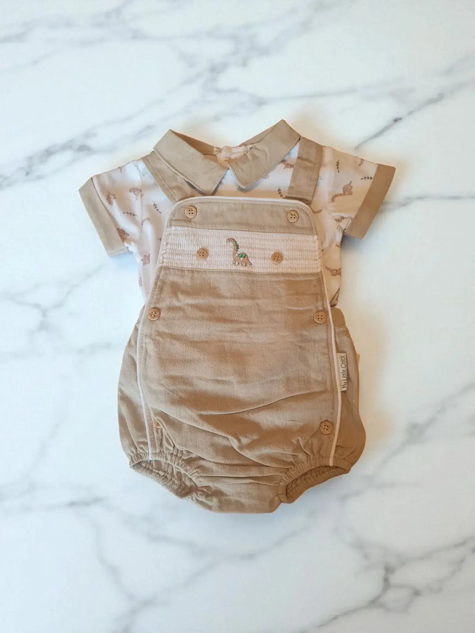 Baby Boys 2 pcs Dungaree Set - Dino
