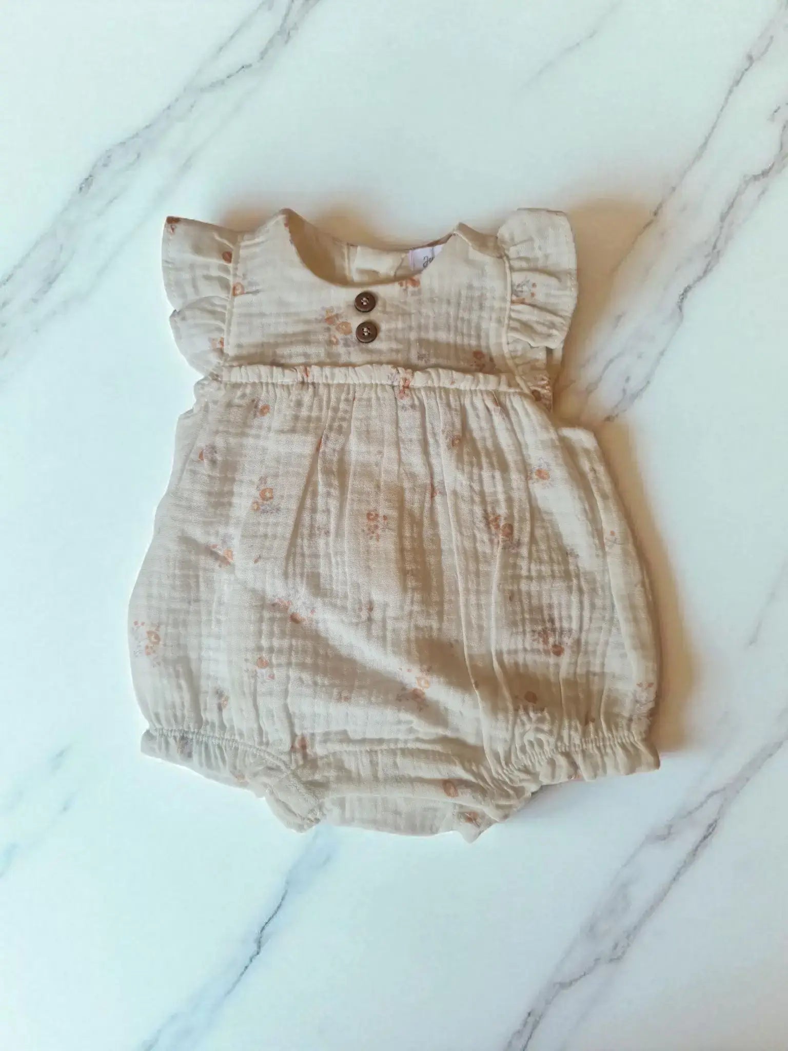Baby Girls Cotton Romper – Flowers