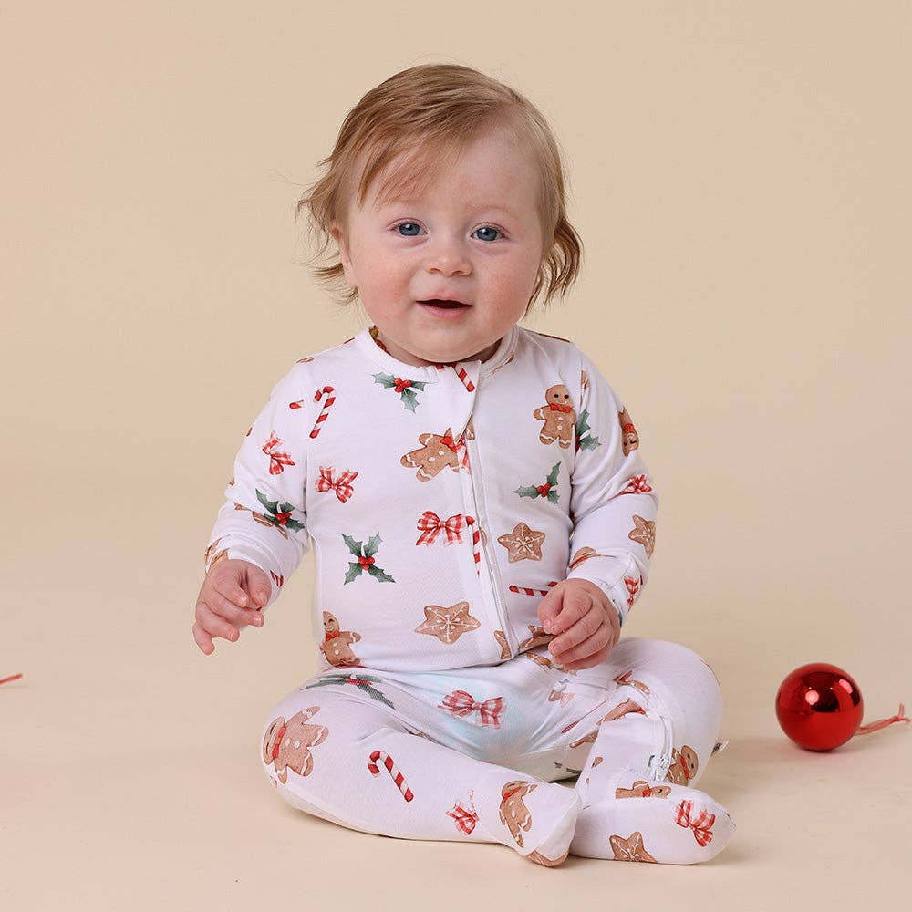 Gingerbread Organic Snuggle Sleepsuit Zip Footie