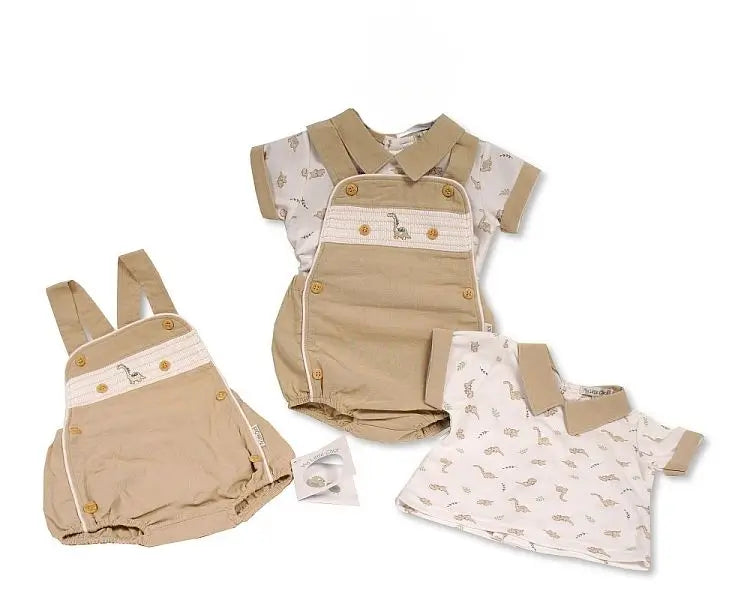 Baby Boys 2 pcs Dungaree Set - Dino