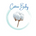 Cotton plant with 'Cotton Baby' text on a circular white background