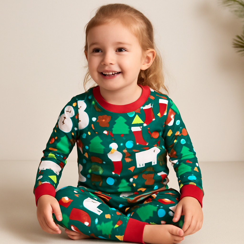 Organic Cotton Christmas Bear Print Pyjamas