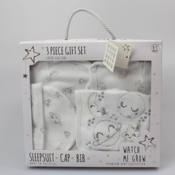 baby apparel gift box set, stars and moon