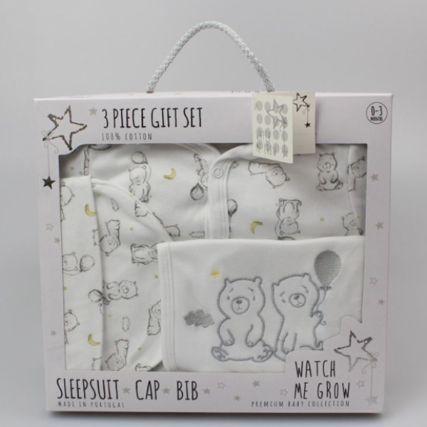 box of 3 piece gift set for babies