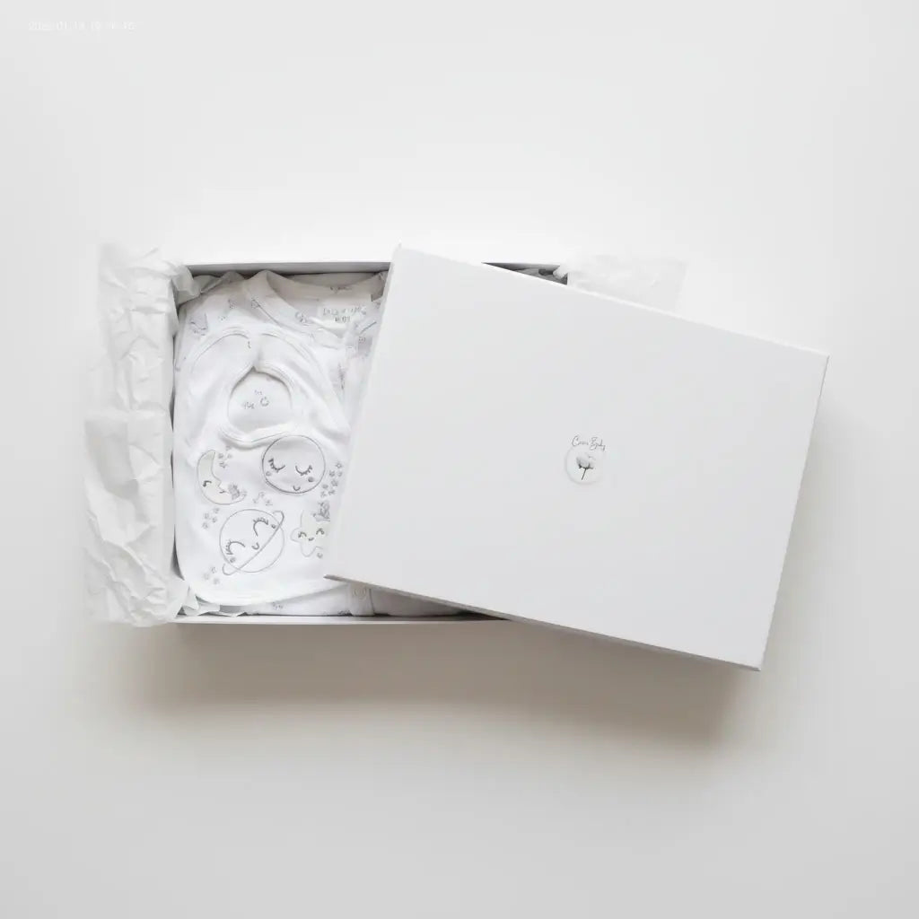 100% Cotton Moon 3PC Boxed Gift Set 0-3M