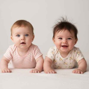 2 babies smilling