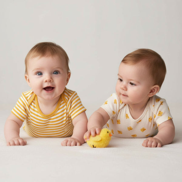 Little Ducks Organic Baby Bodysuit Set 2 Pack - Image 2