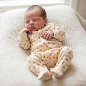 baby sleeping in blooms bodysuit