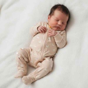 baby wearing puddle ducks baby grow